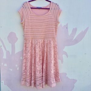 NY Collection Pretty Pink Lace Dress